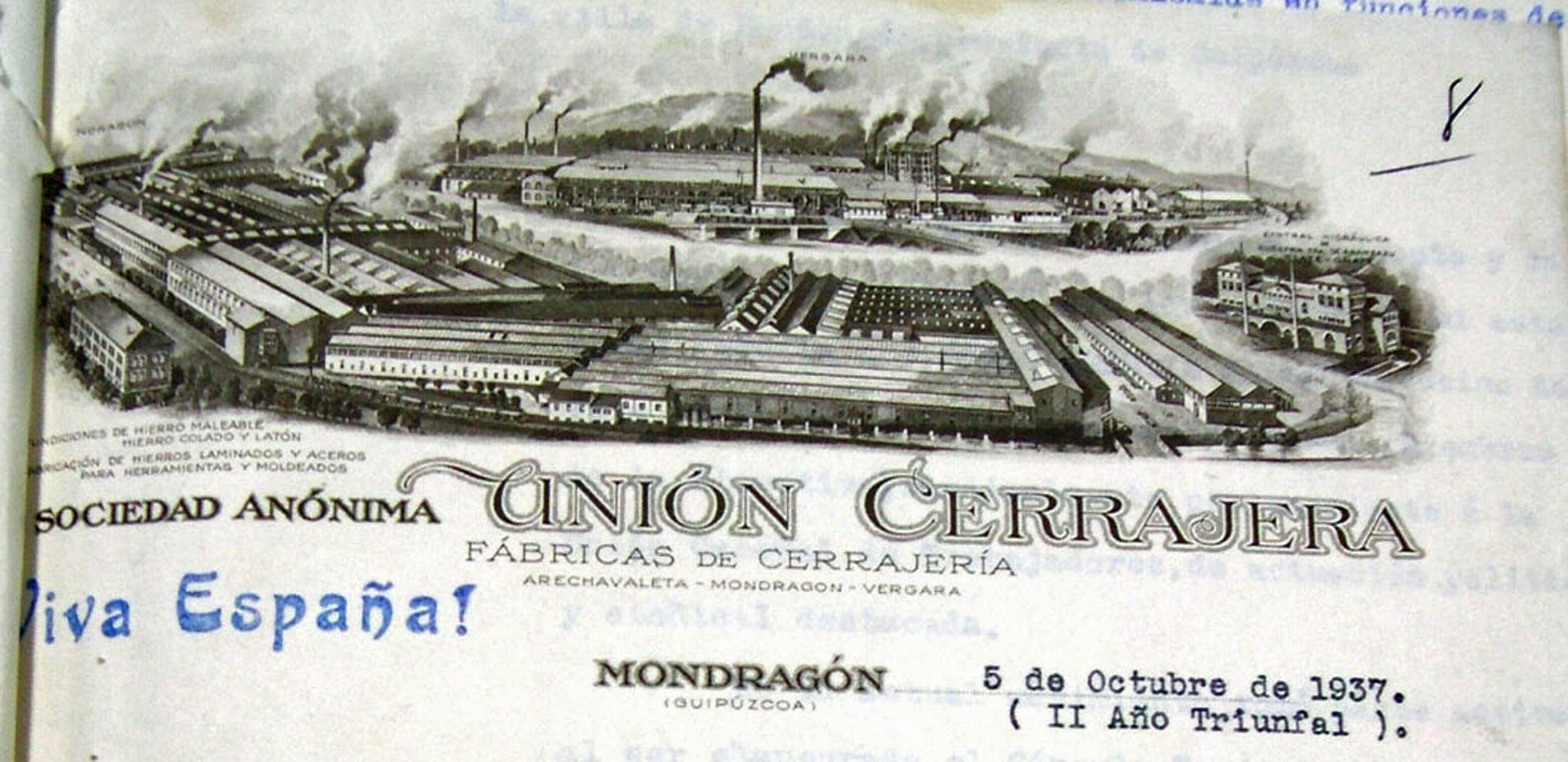 Unión Cerrajera Mondragón en 1936, 566 trabajadores despedidos