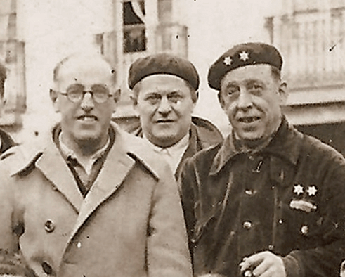 Eduardo Urtizberea y Miguel Escoin en Elgeta, mes de enero de 1937